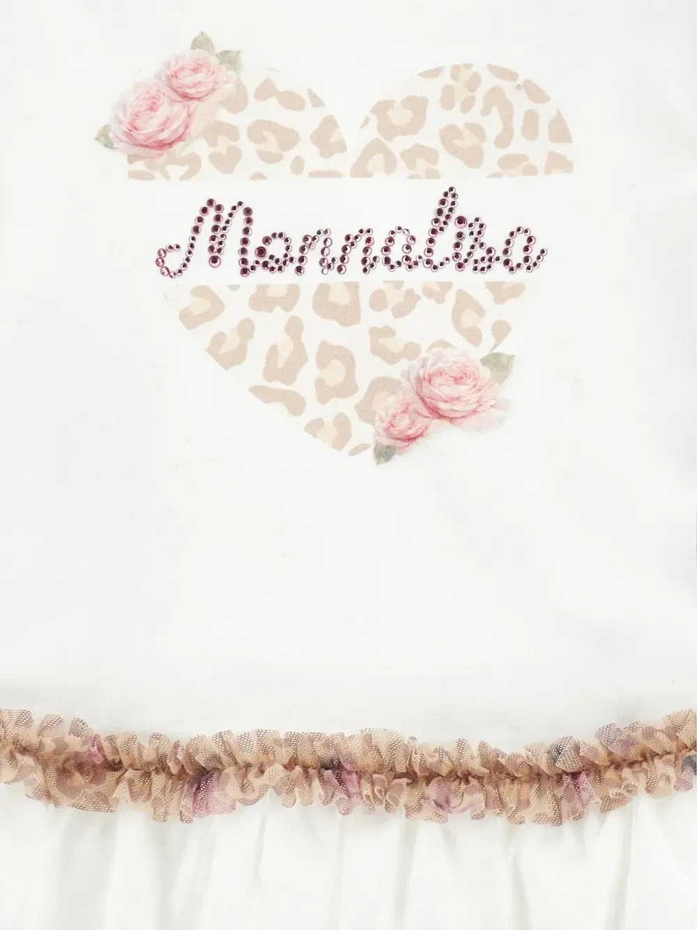 Спортивный костюм с леопардовым принтом Monnalisa, белый — фото 4