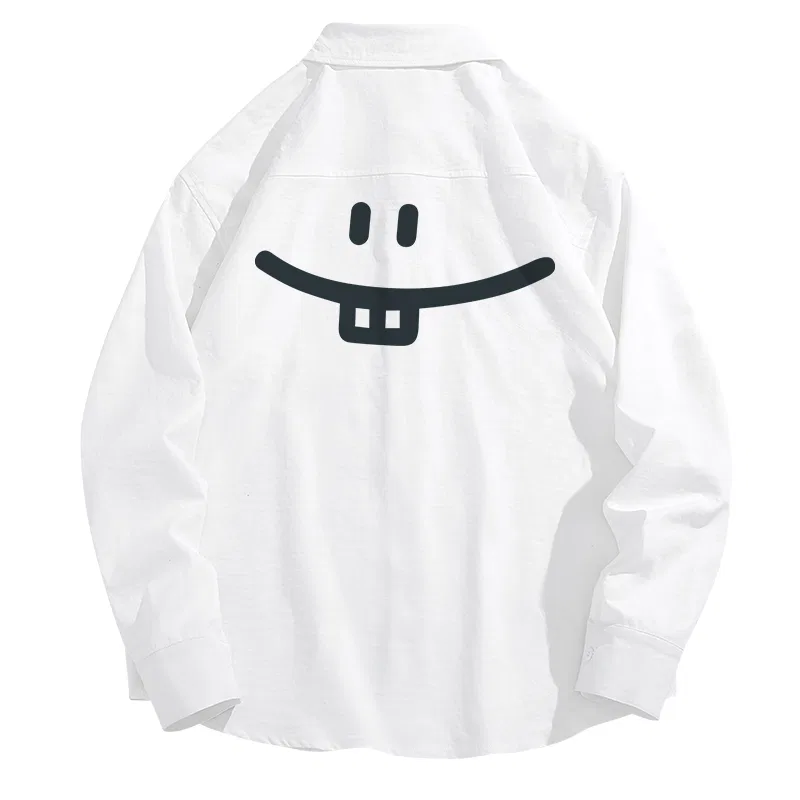 Детская рубашка с принтом Simple Smile Drawing MINISO, White