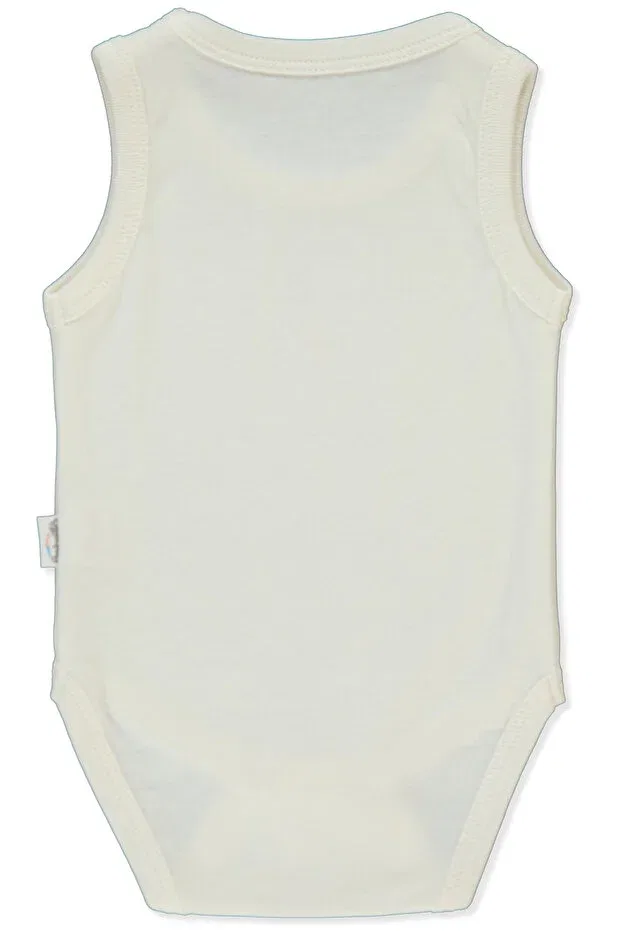 Детское боди для новорожденных с длинным рукавом Interlock athlete body ay Bebetto, Ecru — фото 2