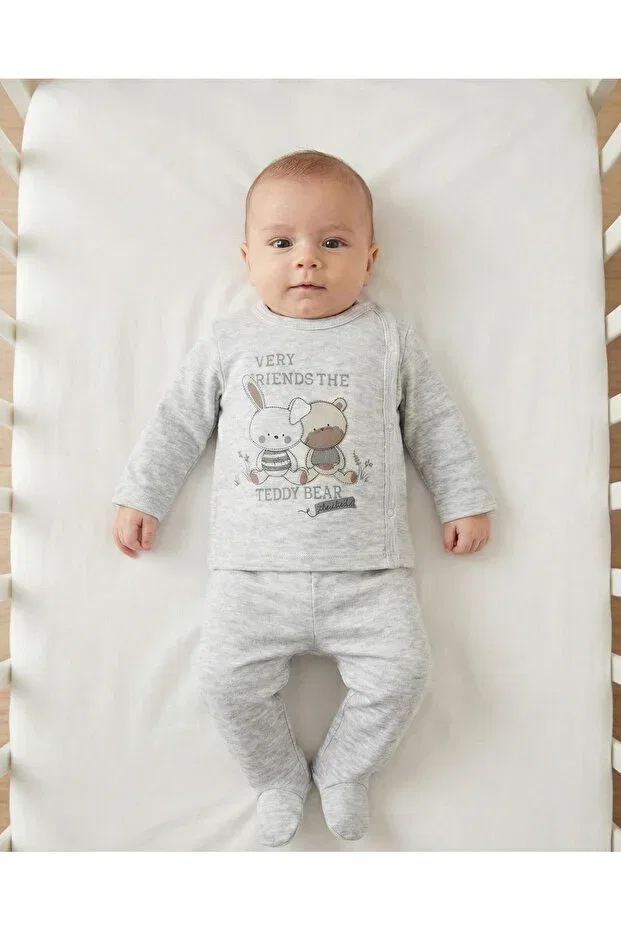 Детский комплект для новорожденных с принтом Bear Brothers Elbebek Baby, Gray