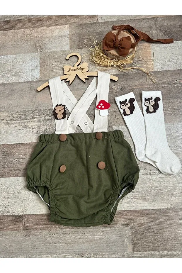 Детский комбинезон для мальчиков с принтом Jungle Animals Concept Feriatolye, Khaki — фото 3