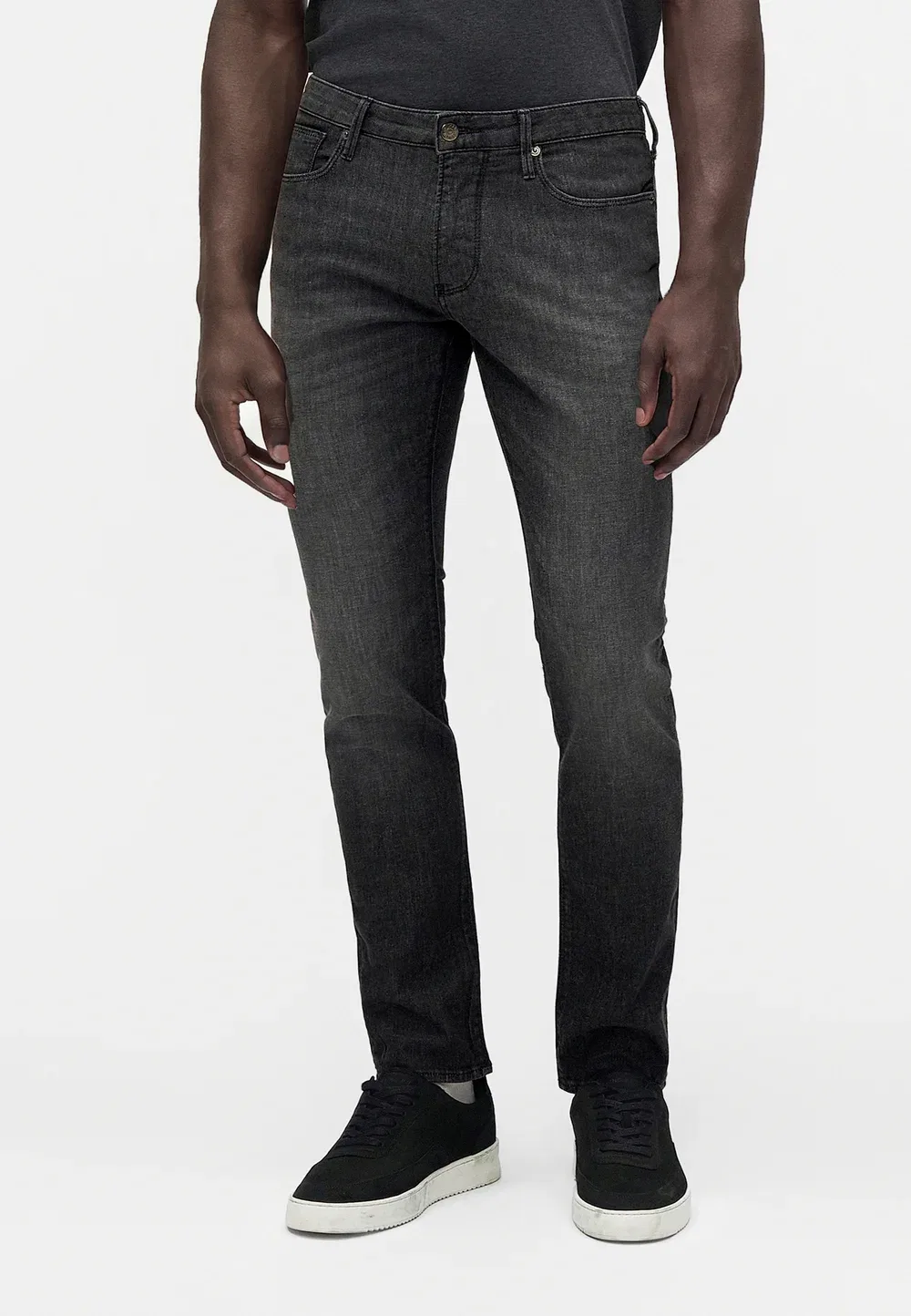 Брюки с карманами - джинсы зауженного кроя Emporio Armani, Medium Grey Denim
