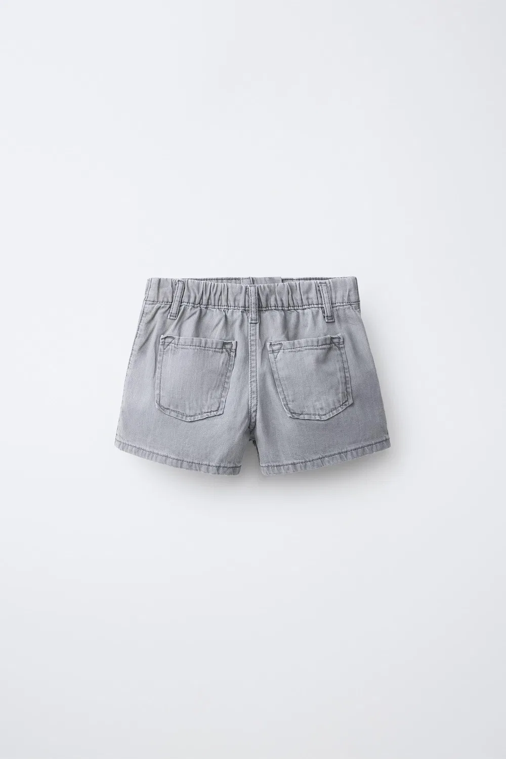 Блестящая джинсовая юбка-бермуда ZARA, Grey — фото 2