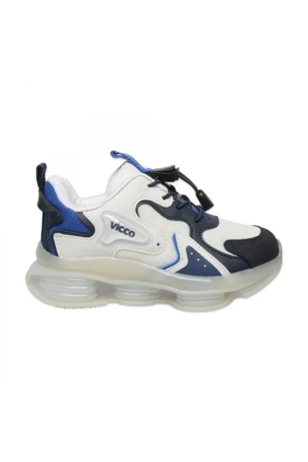 Детские кроссовки для девочек с геометрическим принтом mask booties phylon white kids sneakers Vicco, White/Navy Blue