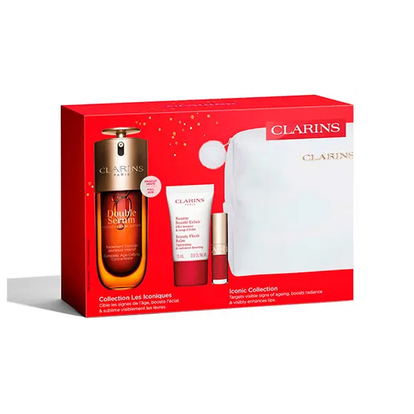 Набор косметики для ухода за кожей лица с сывороткой Double Serum и бальзамом с маслом для губ CLARINS 1 шт — фото 3