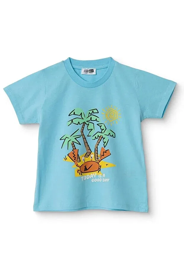 Детская футболка для мальчиков с принтом Hellobaby Ebebek Hello Baby, Blue