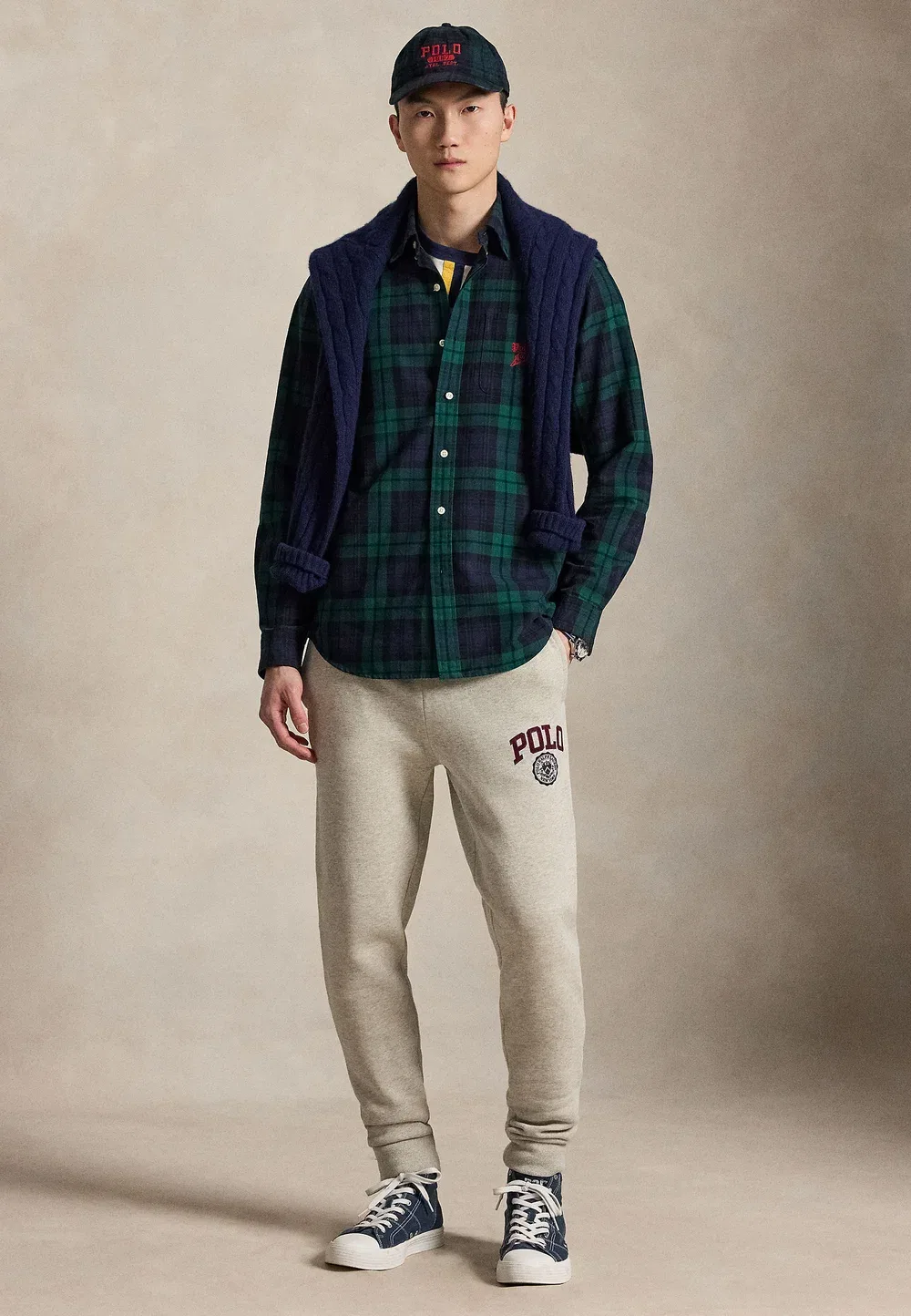Спортивные брюки-джоггеры из флиса с логотипом - спортивные штаны Polo Ralph Lauren, Light Heather — фото 2
