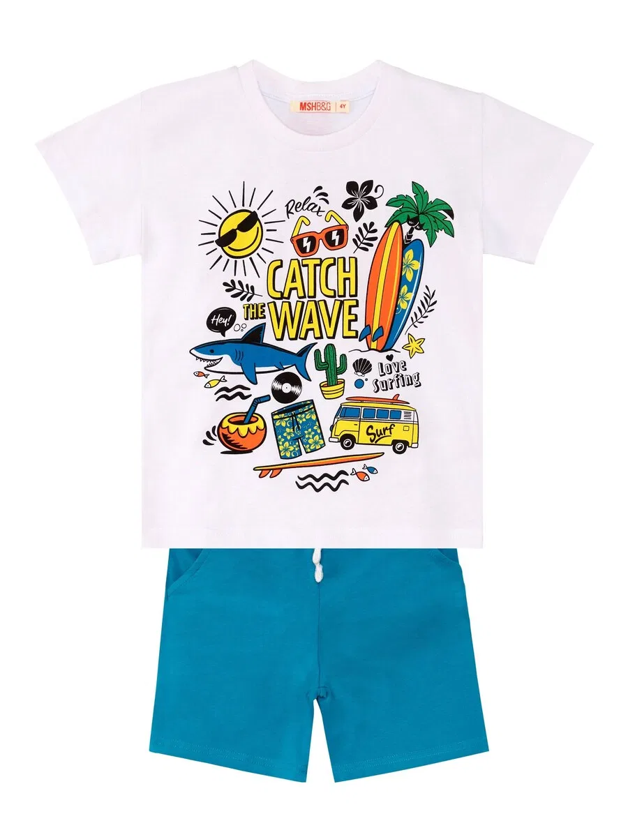 Комплект 'Vacation' в белом цвете Denokids