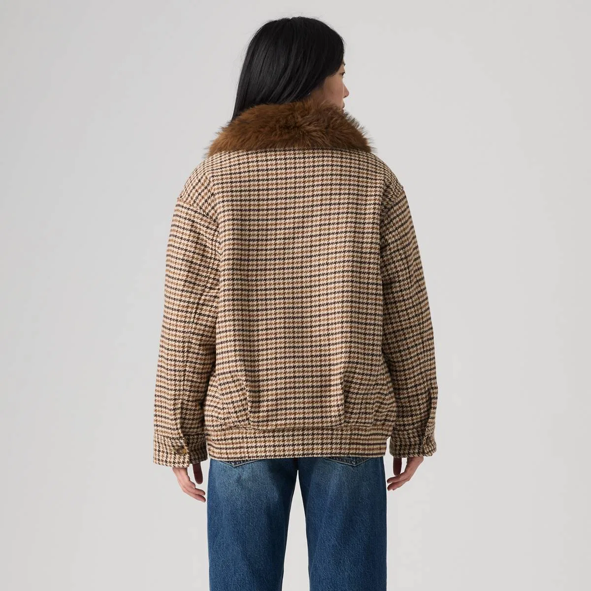 Пальто Billie в клетку «гусиная лапка» Levi's, Siggi Check Java Plaid_As Flr - Multi-Color — фото 4