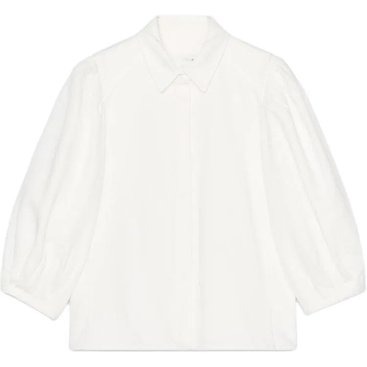 Женская рубашка с отложным воротником ZW Shirts Oyster White ZARA, Oyster White