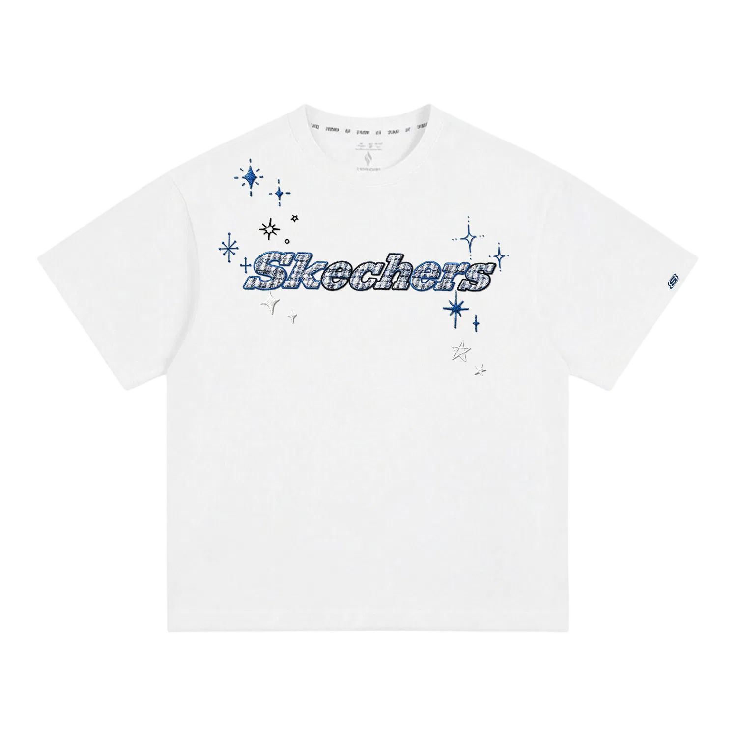 Детская футболка с круглым вырезом, хлопковая, Skechers, White