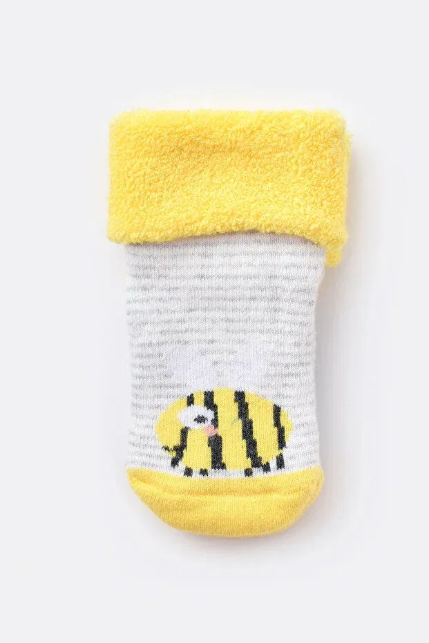 Детские носки махровые с антискользящим покрытием Biorganic, Yellow — фото 2