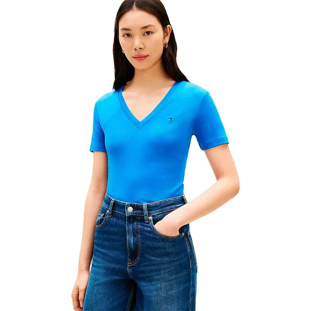 Футболка с коротким рукавом Slim Cody v-образным вырезом Tommy Hilfiger, синий