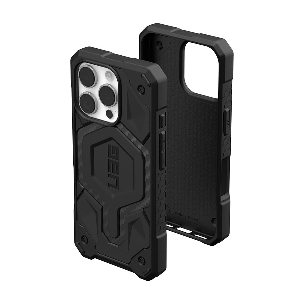 

Чехол UAG Monarch Pro для iPhone 16 Pro с MagSafe, Carbon Fiber, Черный, Чехол UAG Monarch Pro для iPhone 16 Pro с MagSafe, Carbon Fiber