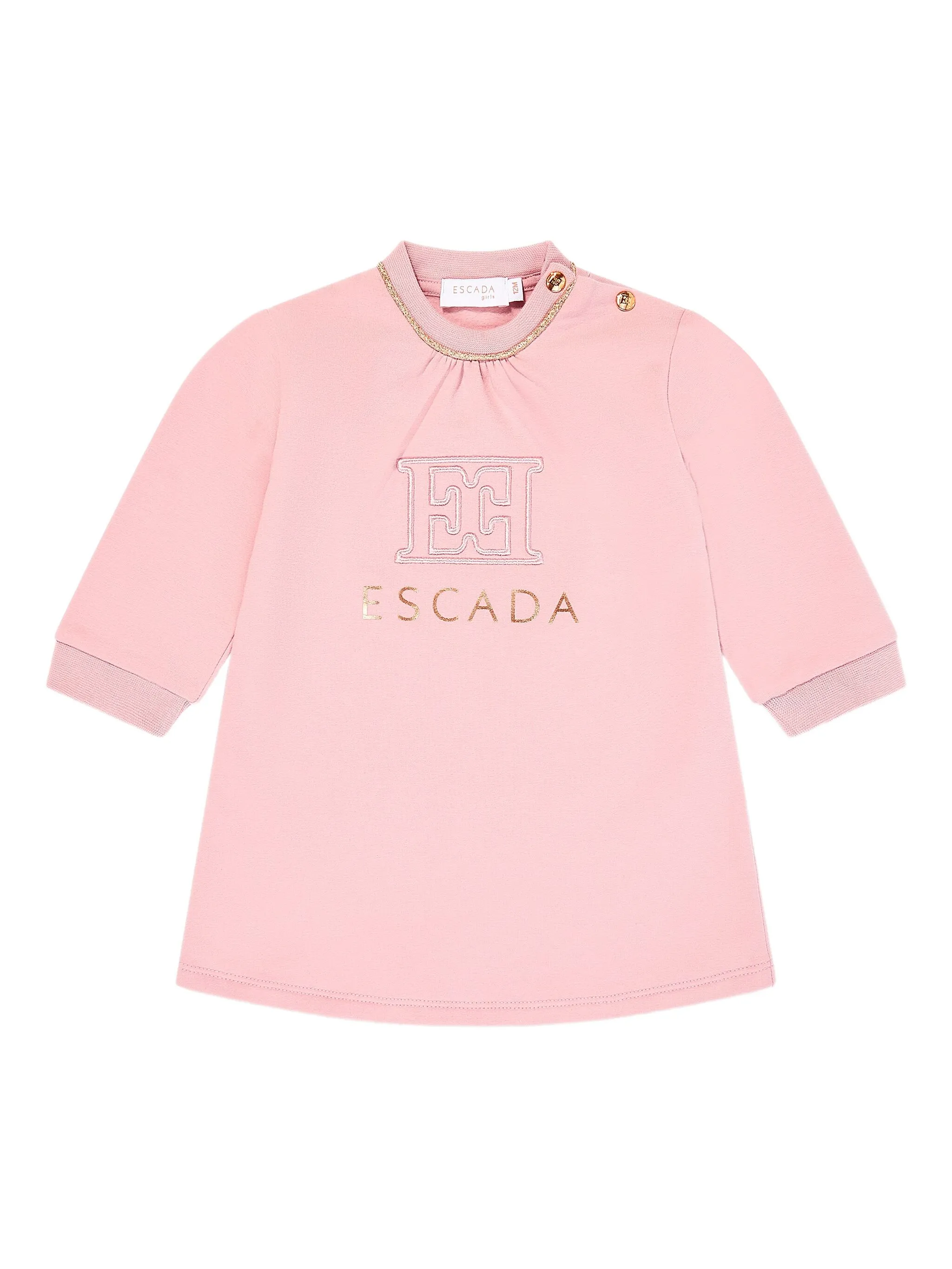

Платье с вышитым логотипом Escada Kids, розовый