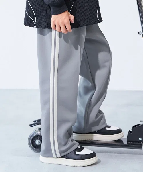 Детские спортивные штаны свободного кроя с лампасами Wide Track Pants devirock, Blue