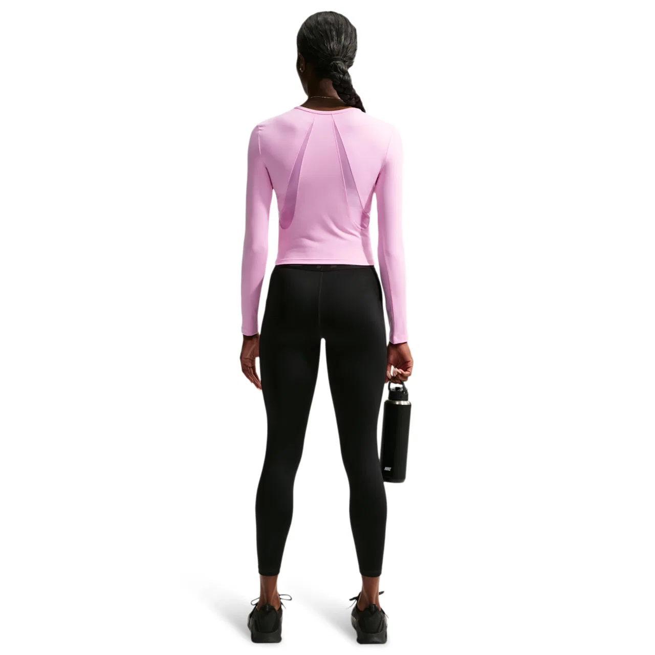 Женский топ Nike Pro Sculpt LS, Pink Rise/Black — фото 4