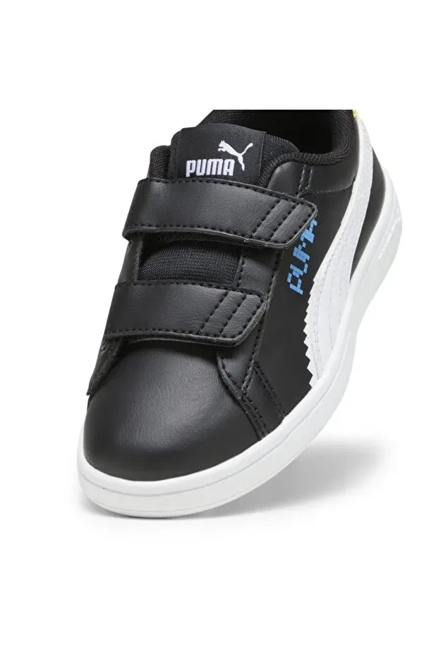 Детские кроссовки для девочек текстильные Smash 3.0 Lets Play Puma, Black — фото 4