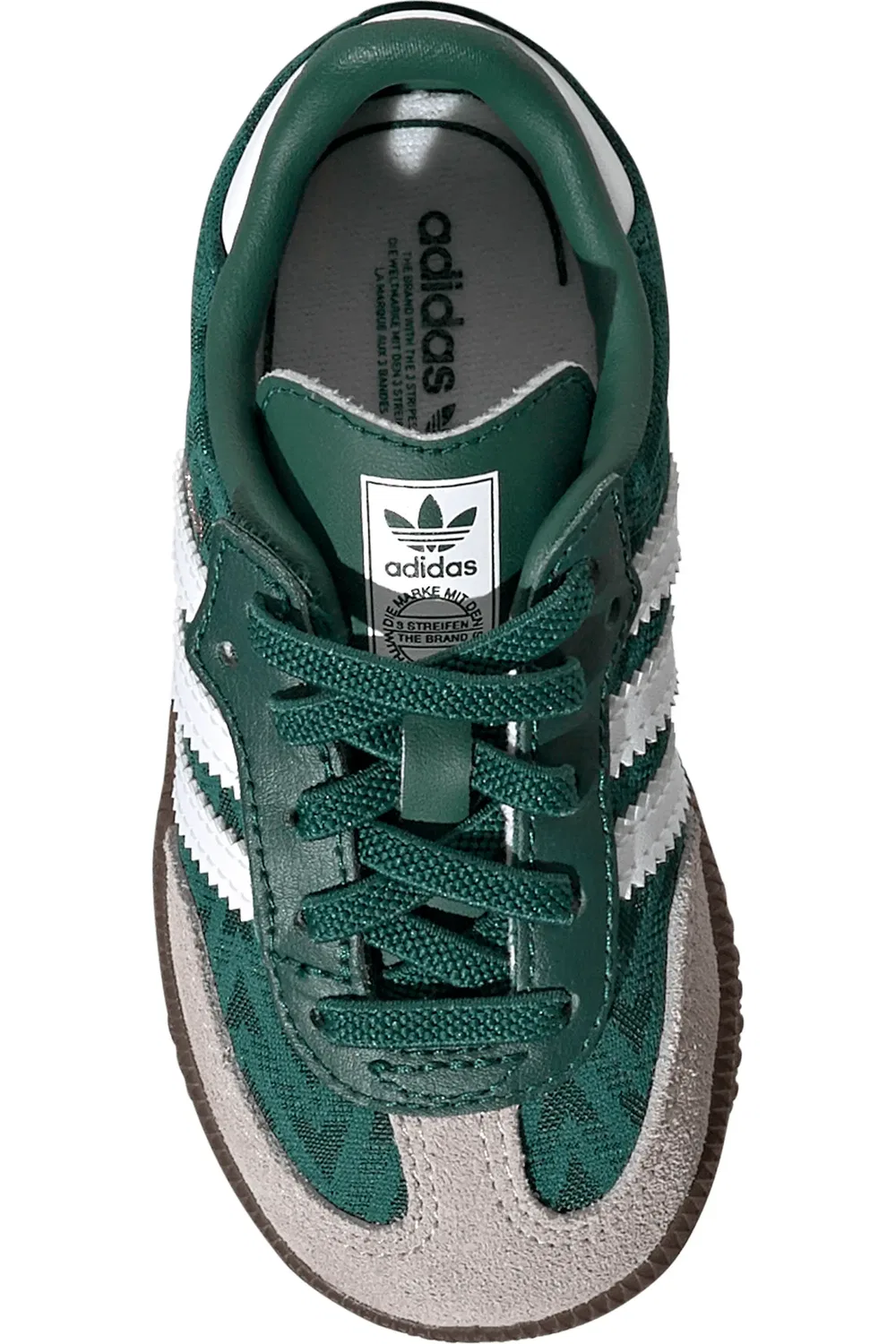 Кроссовки детские футбольные Samba OG adidas, Green/White/Gum — фото 4