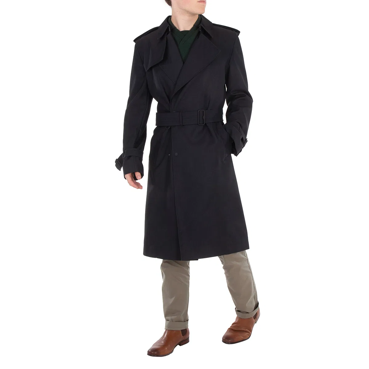 Плащ из шёлкового микса с двубортной застёжкой Double-Breasted Silk-Blend Trench Coat Burberry, Black — фото 4