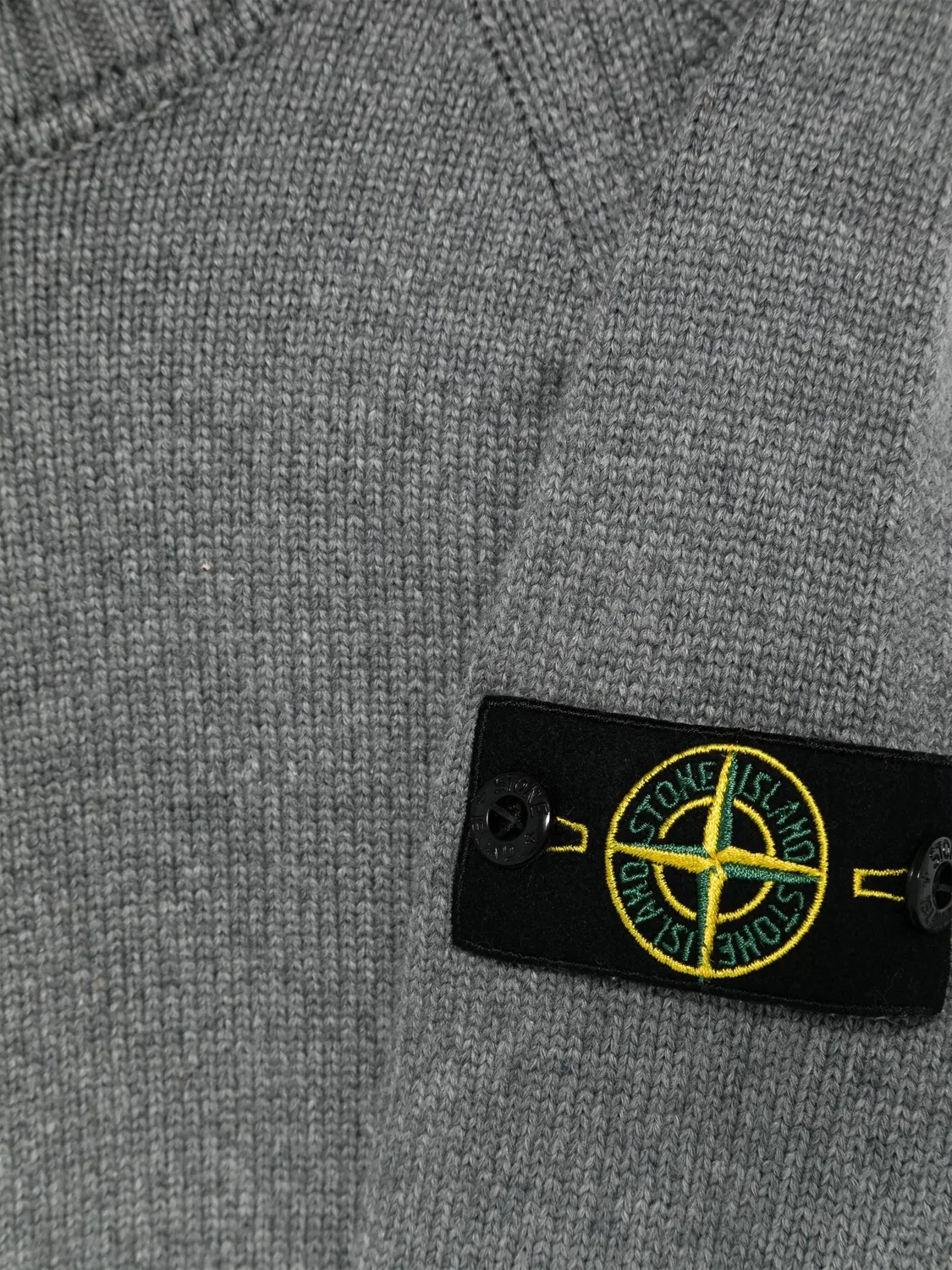 Свитер с воротником-рубашкой Stone Island, серый — фото 2