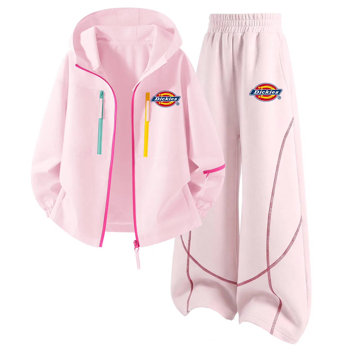 Детский комплект спортивной одежды с капюшоном, Silicone with K Dawn White+Silicone with Thick K Autumn Brown, Dickies — фото 3