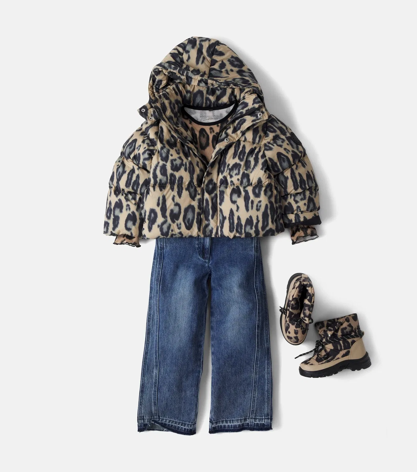 Легкая куртка с леопардовым принтом Stella Mccartney Kids, коричневый — фото 2