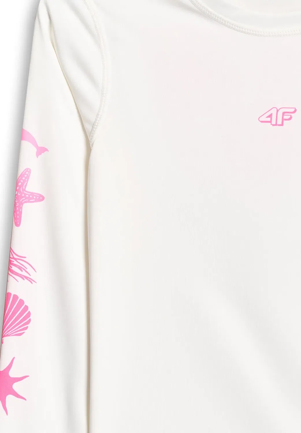 Longsleeve dziewczęcy - long sleeved top 4F, White — фото 2