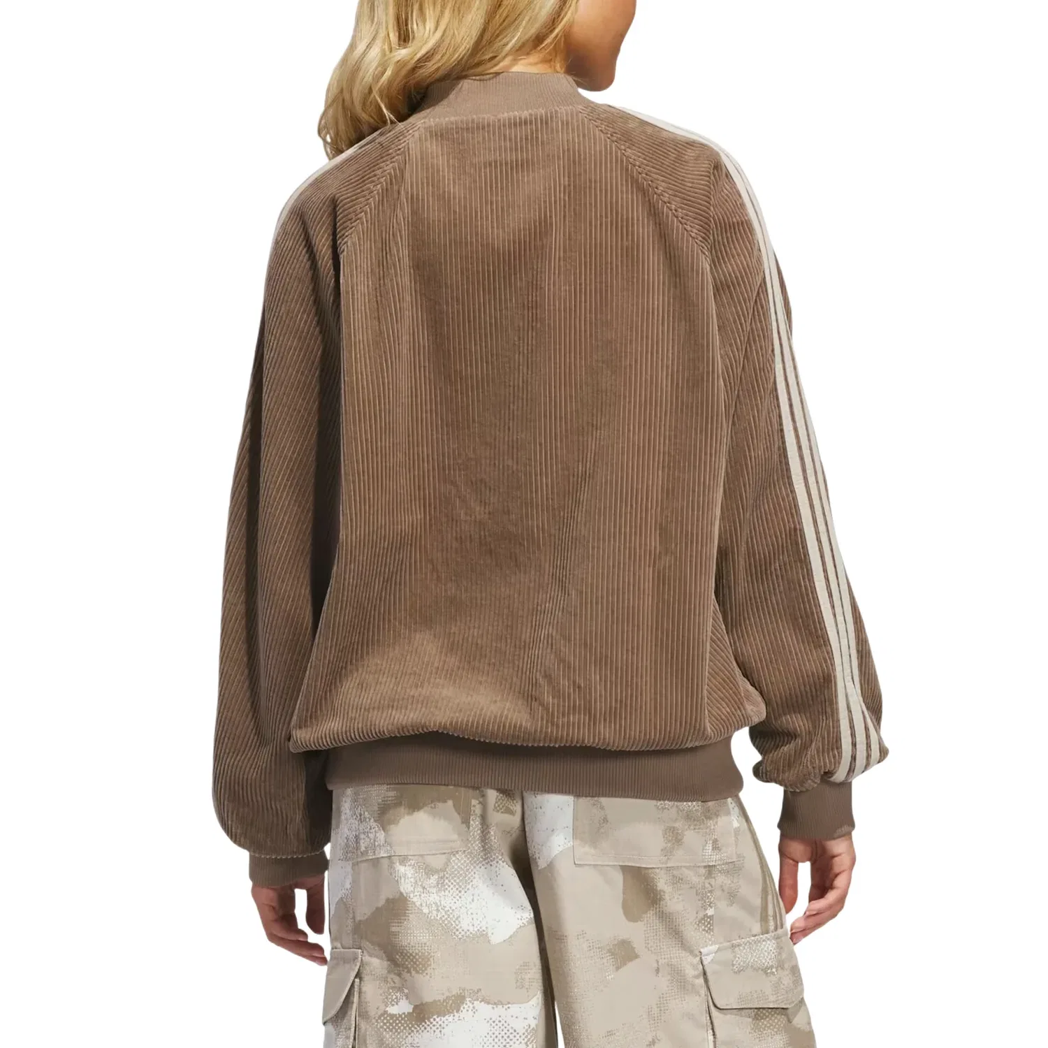 Женская куртка Corduroy SST Oversized Track Top Asia Sizing 'Khaki' adidas, хаки — фото 2