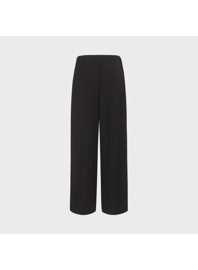 Брюки прямые с завязкой на поясе Zara, черный — фото 3