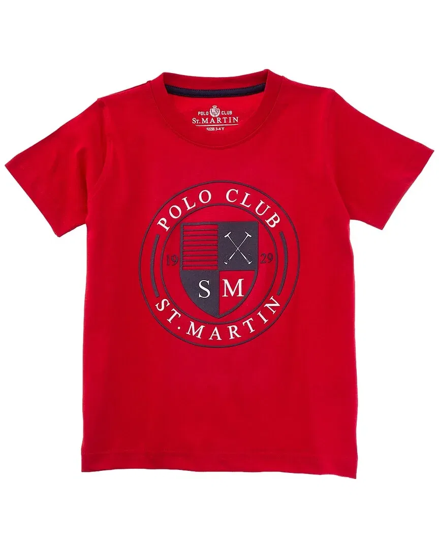 Детская футболка с логотипом Polo Club St. Martin, красный — фото 2