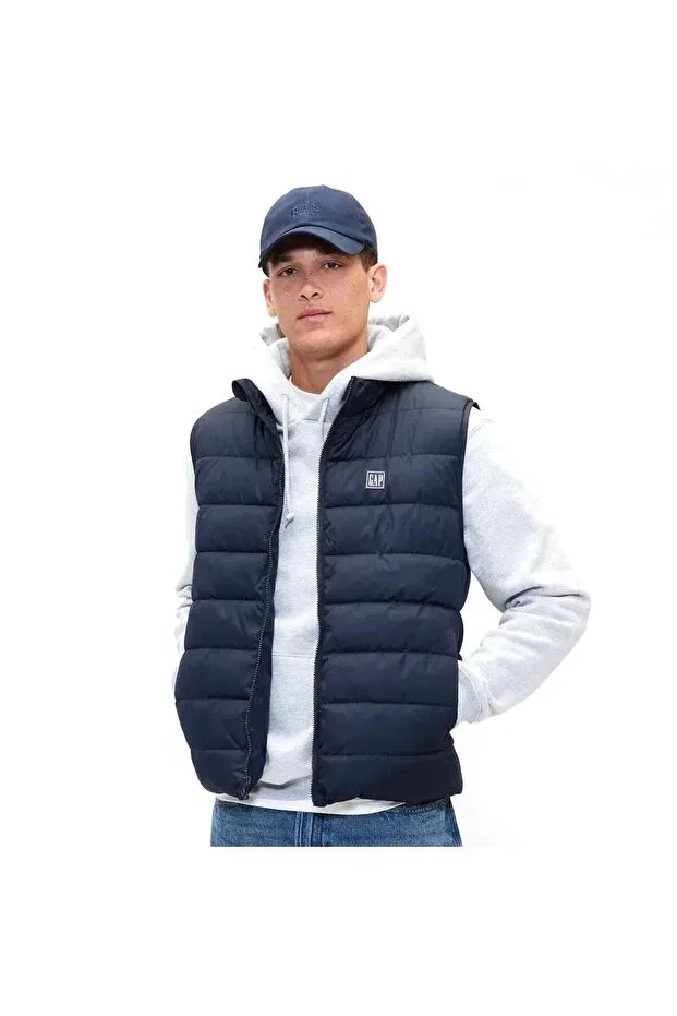 Мужская безрукавка пуховик Logo Lightweight Puffer Vest Gap, Navy Blue