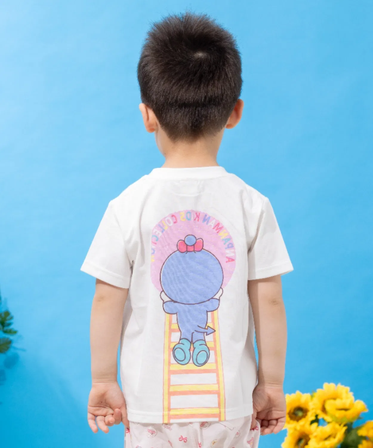 Детская футболка с принтом Baikinman Kokinchan ANPANMAN KIDS COLLECTION, Off White — фото 2
