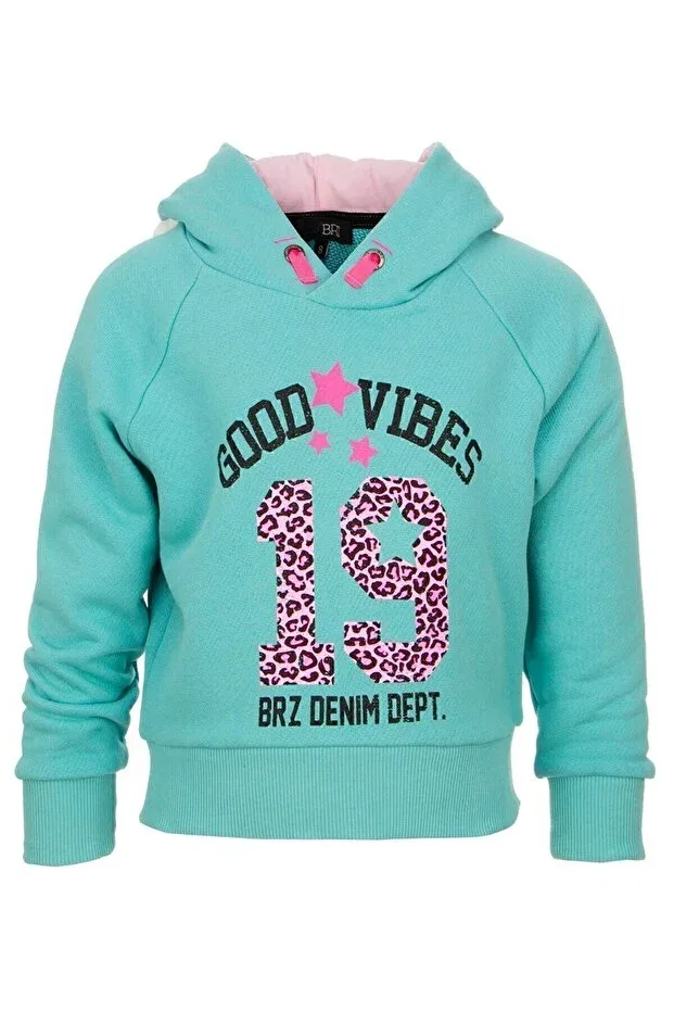 Детское худи для девочек хлопковое Brz Kids, Aqua Green