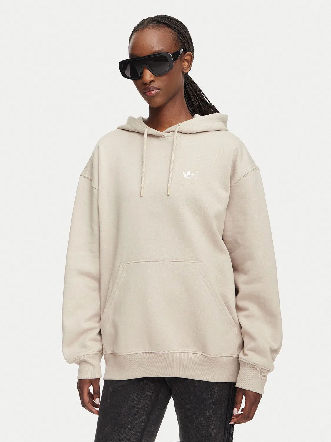 Женский свитшот оверсайз Essentials Oversized Fleece Hoodie Adidas, бежевый