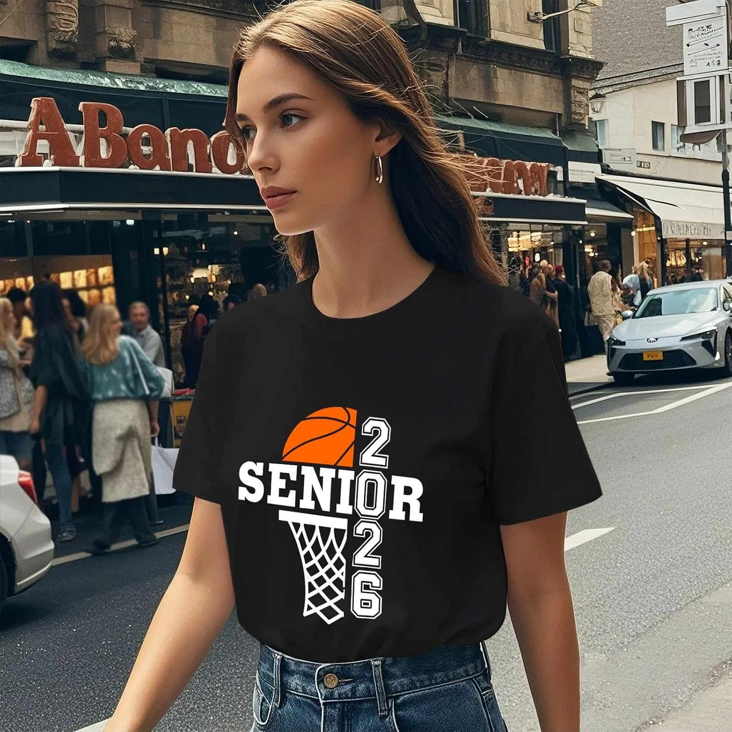Футболка с принтом Senior Class of 2026 Shirt-003, Allblack — фото 3