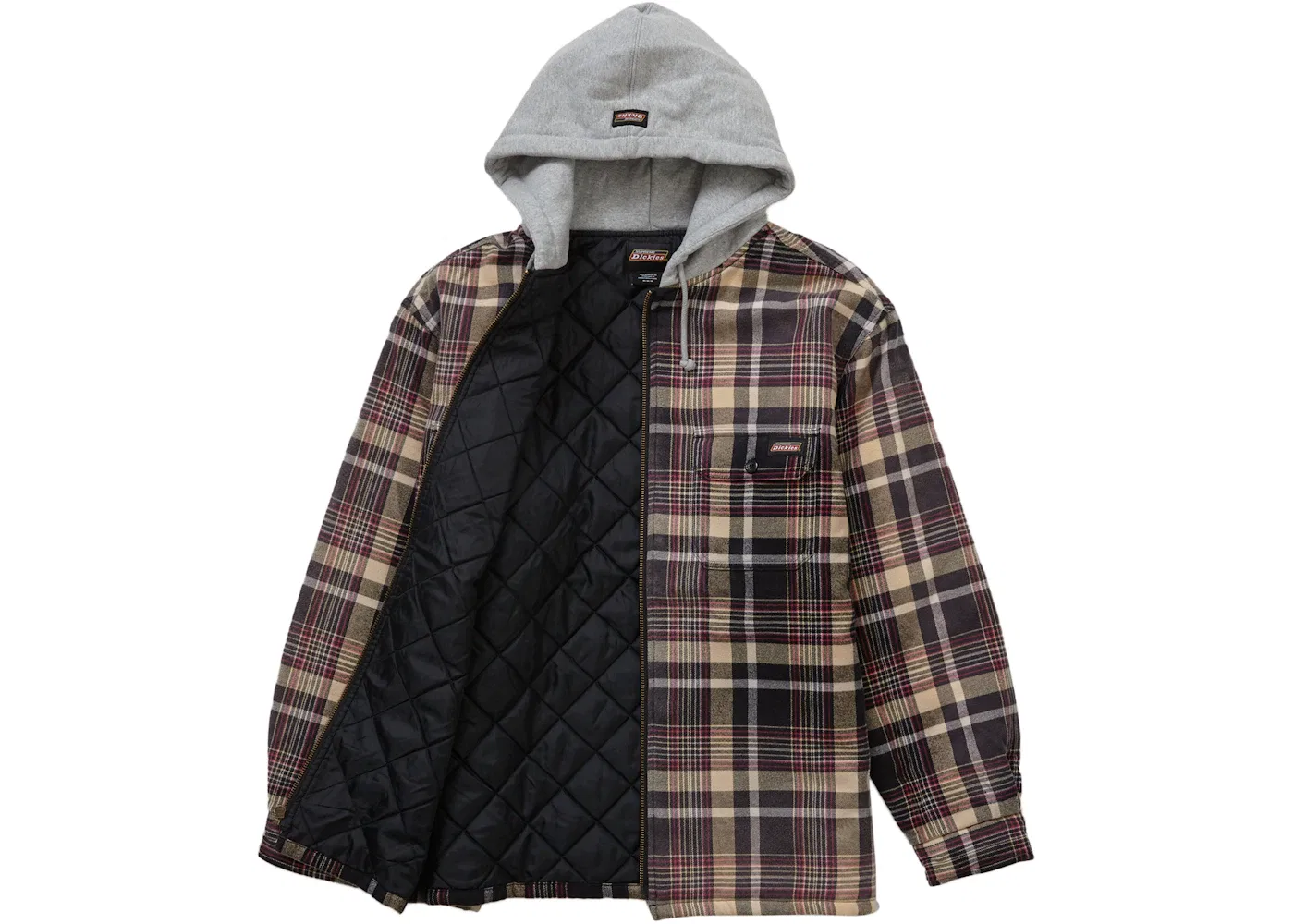 Мужская рубашка с капюшоном и принтом Supreme Dickies Shirt Supreme, Black — фото 2
