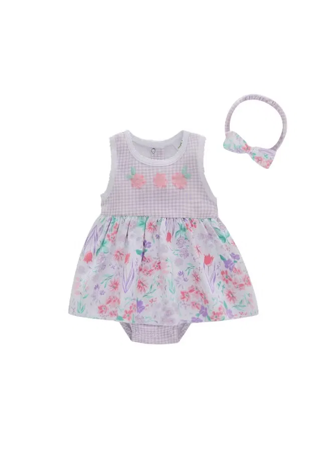 Платье-боди с цветочным принтом Amaia Bambimici, фиолетовый — фото 3
