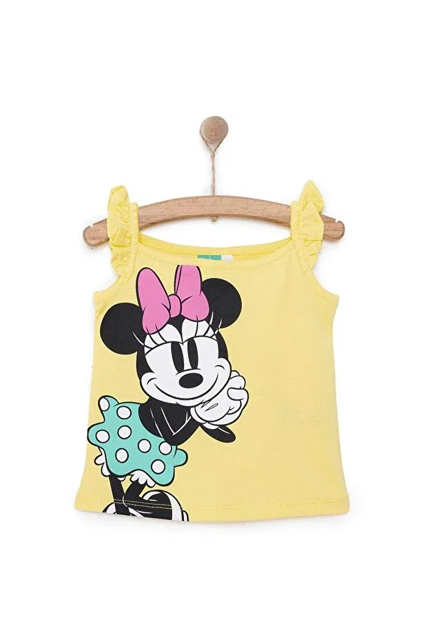 Детское платье-футболка для девочек с принтом Minnie Mouse Tank Top Tshirt Disney, Yellow
