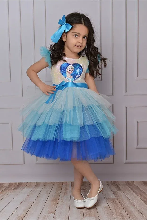Детское платье для девочек из фатина Elsa birthday Mixie, Pink — фото 2