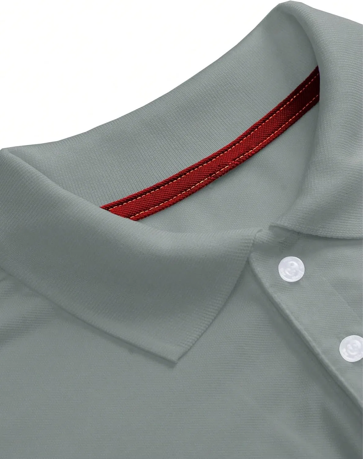 Мужская повседневная футболка из пике, Short Sleeve Men's Solid Pique Shirt, Light Grey — фото 3