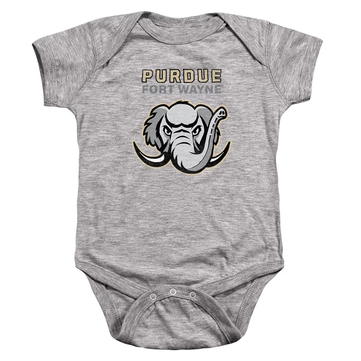 Детский боди-комбинезон с принтом Purdue University Fort Wayne Distressed Primary Logo Infant Snap Suit NCAA, Athletic Heather