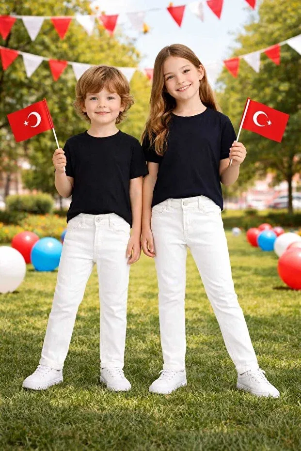 Детские брюки для девочек однотонные Kidsense, White