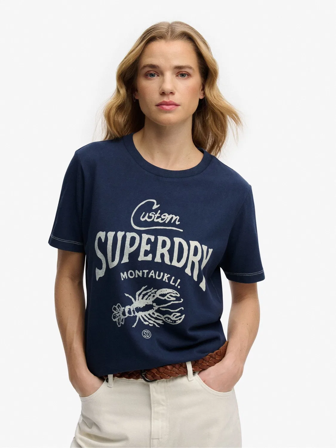 Футболка, свободная посадка, Heritage Hamptons Superdry, темно-синий — фото 2