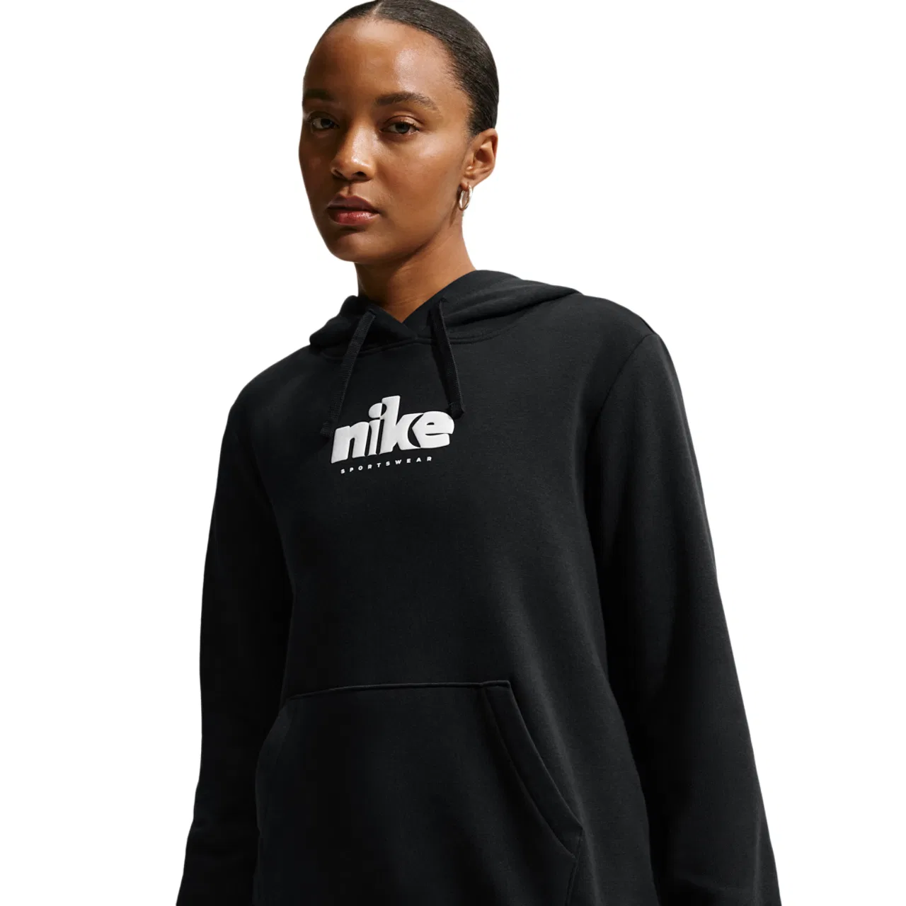 Женская толстовка Club Fleece Nike, черный/белый — фото 3