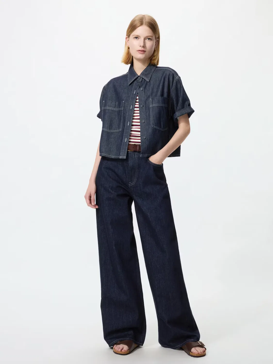 Джинсы Uniqlo, женские, темно-синий