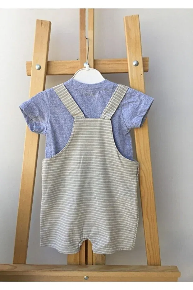 Детский комбинезон для девочек с полосками Dubi Baby, Gray — фото 3