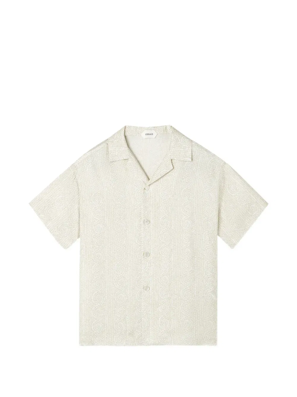 Рубашка шелковая Versace Kids, светло-бежевый