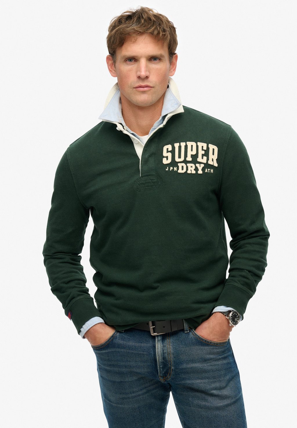 

Рубашка поло VINTAGE ATHLETIC RUGBY - Long sleeved top Superdry, зеленый