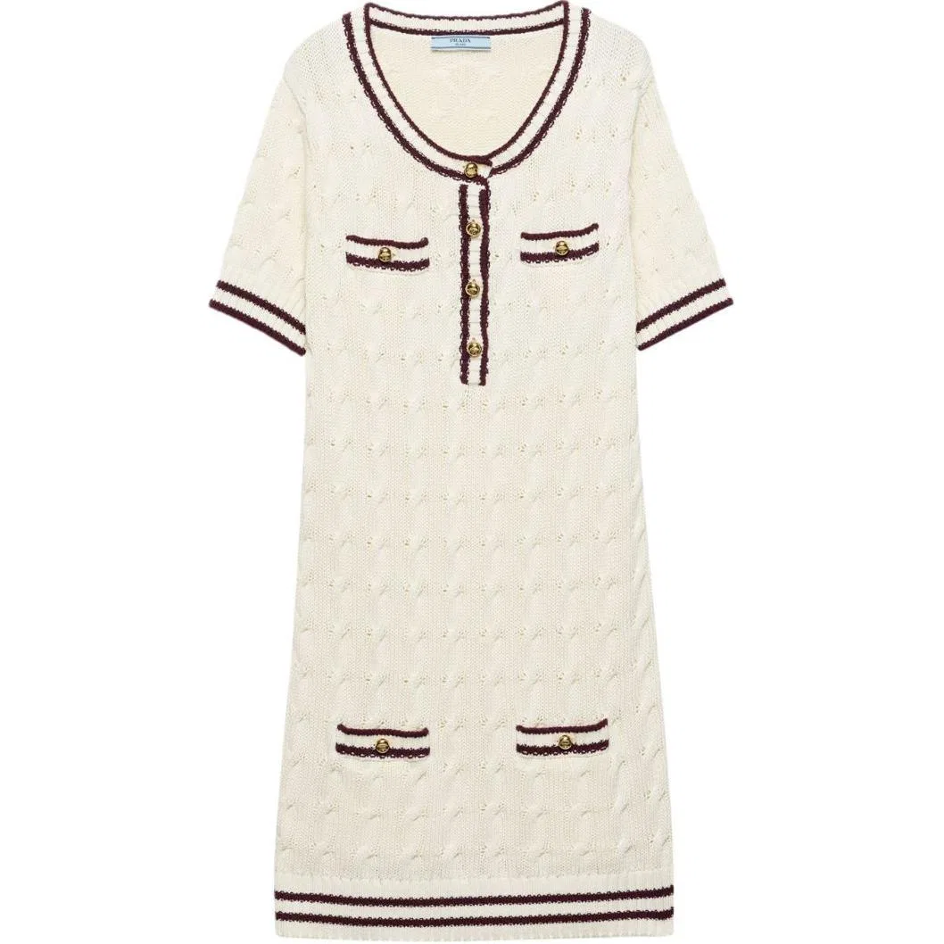 Женское платье с коротким рукавом PRADA, White